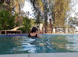 Indian Wife Fucked by Ex Boyfriend at Luxurious Resort - Outdoor Sex Fun at Swimming Pool