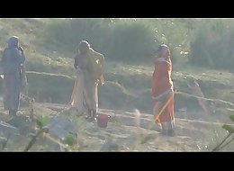 Desi granny changing after bath on river